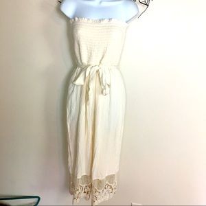 American eagle crochet cream lace boho timber culottes small Tie waist strapless